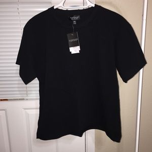 Topshop black Nibbled Tee, size 6